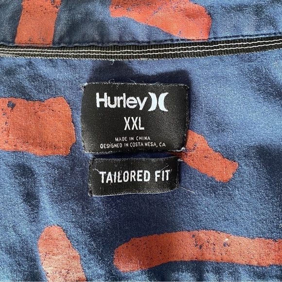 Hurley Pelican Festive Button Down Collared Shirt Men 2XL XXL - Picture 6 of 8